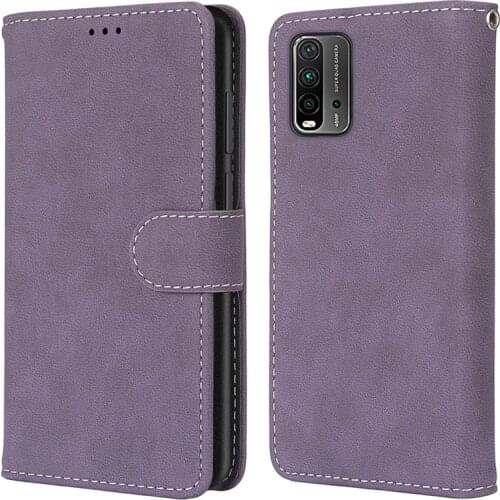 Vintage Matte Wallet Case For Redmi 9 Power PU Leather Flip Stand Magnetic Protective Shell with Card Holder