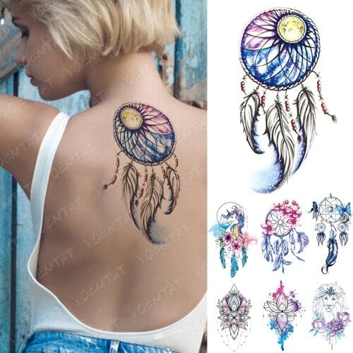 Waterproof Temporary Tattoo Sticker Moon Sun Dreamcatcher Flash Tatto Unicorn Body Art Arm Water Transfer Fake Tatoo Women