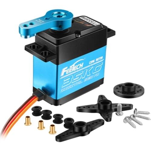 FEETECH Waterproof Servo 7.4V 20kg 25KG 35kg 180 Degree Digital Aluminum Medium Shell Servo With 25T Arm For 1/8 1/10 RC Cars