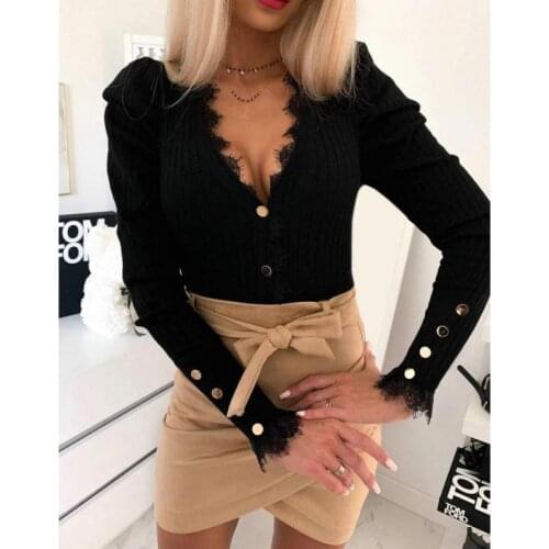 Женские трикотажные рубашки WICCON China At AliExpress