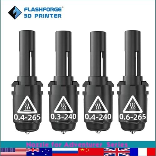 Flashforge 3d Printer Parts 265℃ High Temp Nozzle for Adventurer 3 Series 3d Printer Hotend Accessories 0.3mm 0.4mm Nozzles