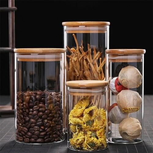 1 pcs Sealed Glass Jars High Borosilicate Kitchen Storage Tank Coffee Bean Storage Can Glass Mason Jar With Lid Food Container