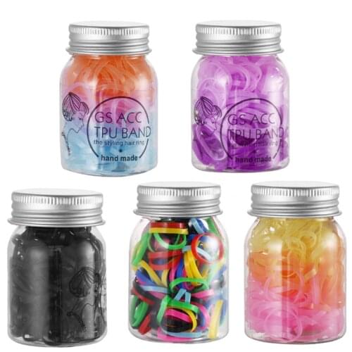 120pcs Colorful Sweet Disposable Elastic Rubber Bands Hair Ties Ponytail Holder Hair Band For Kids Girl Hair Styling Accessories