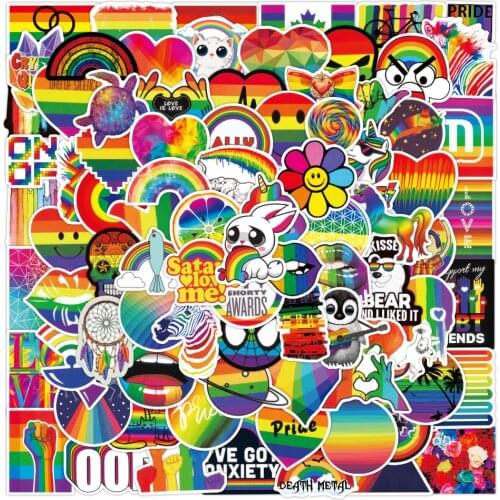 10/50/100PCS Animal Rainbow Graffiti Stickers LGBT Laptop Skateboard Phone Water Bottle Luggage Bike Cool Sticker Decal Kid Toy