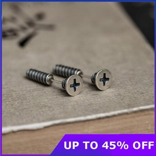 2020 solid pure S925 silver man earrings vintage 925 silver earrings Women earrings with silver horns and skulls Jewelry Gifts