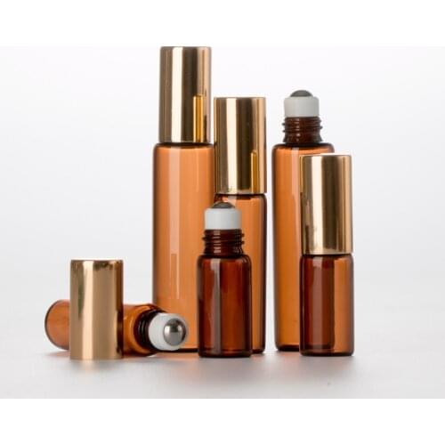 3-100ml Glass Essential Oil Roller Bottles with Glass Roller Balls Multicolor Aromatherapy Perfumes Balms Roll on Bottles Travel