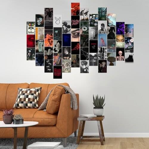 50Pcs Grunge Collages Picture for Wall Colorful Card Kits Room Decorations for Boys Girls Wall Art Prints Bedroom Decor