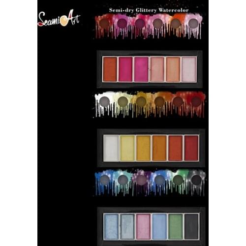 6-color solid watercolor paint set pearlescent art students use professional jelly childrens watercolor paint box