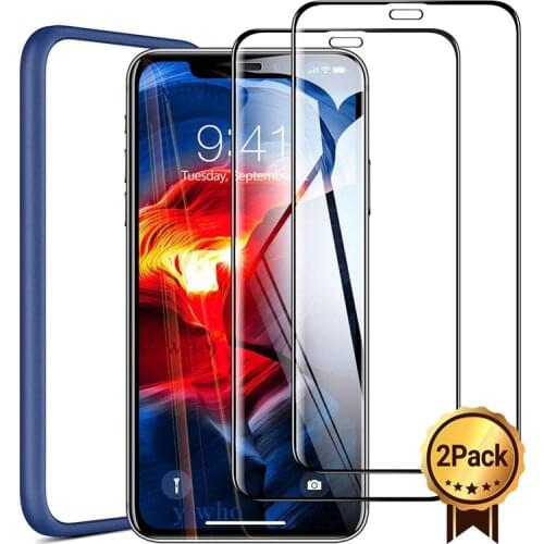 2 Pack 9D for IPhone XR 11 Pro Xs Max Xmax X 10 6 S 7 8 Plus Glass Screen Protector Full Cover Premium HD Tempered Glass Film