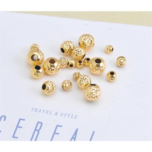 Genuine 18K Yellow Gold Smooth Spacers Crimp & End Beads AU750 DIY Homemade Necklace Pendant Bracelet Material Accessories