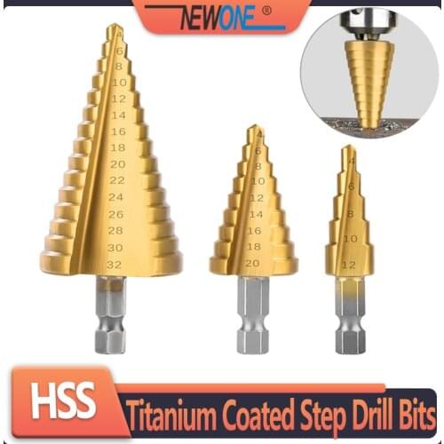 HSS/M35 Contains Cobalt Multiple Hole Step Drill Bit Spiral groove Power Tools hex shank steps metal Drill for Electric Drill