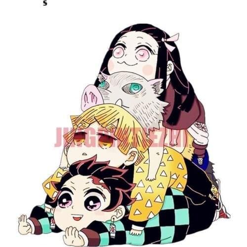 Personality Car Sticker FC576 Demon Slayer Gang Cute Car Sticker Racing Helmet Motorcycle Stickers