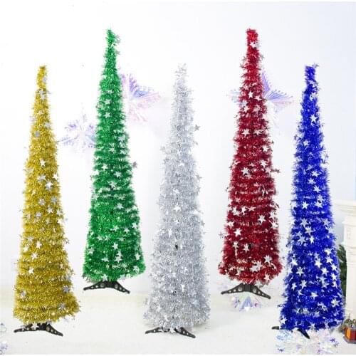 Artificial Tinsel Pop Up Christmas Tree With Stand Gorgeous Collapsible Artificial Christmas Tree For Christmas Decorations