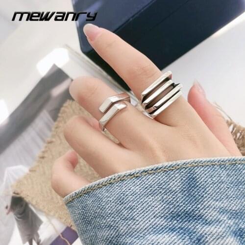 Mewanry 925 Sterling Silver Couples Rings Trend Elegant Vintage Minimalist Geometric Cross Party Jewelry Birthday Gift Wholesale