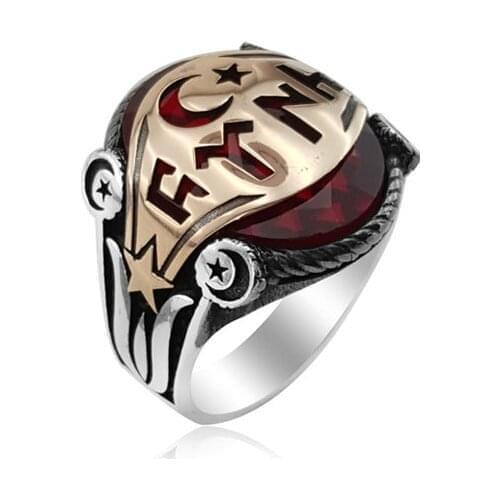 925 Silver Ottoman Ring for Men Resurrection Ertugrul Ring for Man Kayi Ring