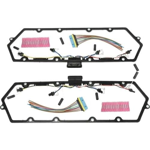 For Ford 7.3L V8 Fuel Oil Valve Cover Gasket with Injector & Glow Plug Harness Kit