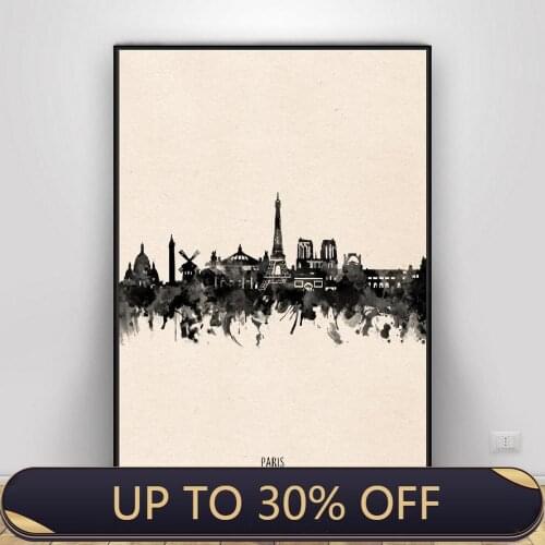 London city black ink art print modern poster wall picture for living room decoration canvas painting