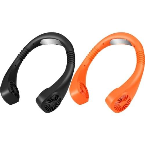 Neck Band Fan 3 Wind Speed Fan Mini USB Rechargeable Bladeless Neck Band Hanging Pocket Fan Portable Neck Fan Desk Quiet Office