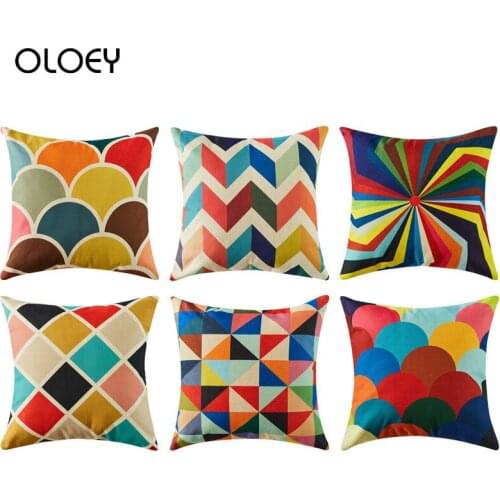 Geometric decoration ornament pillowcase linen sofa comfortable home decorations 45*45cm cushion cover decorative pillows