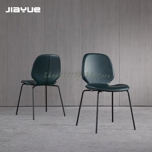 Nordic Leisure Dining Chair Family Back Leisure Modern Simple Small Family Iron Model Room Italian Minimalist Dining Chair