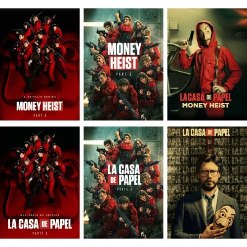 Retro CANVAS POSTER 2020 Spain TV La casa de papel House of Paper Money Heist Season 4 Funny Graffiti Mural Painting Wall Art