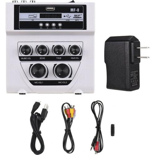 MF8 Mini Portable Microphone Audio Mixer with USB DJ Sound Mixing Home Amplifier Console for Karaoke