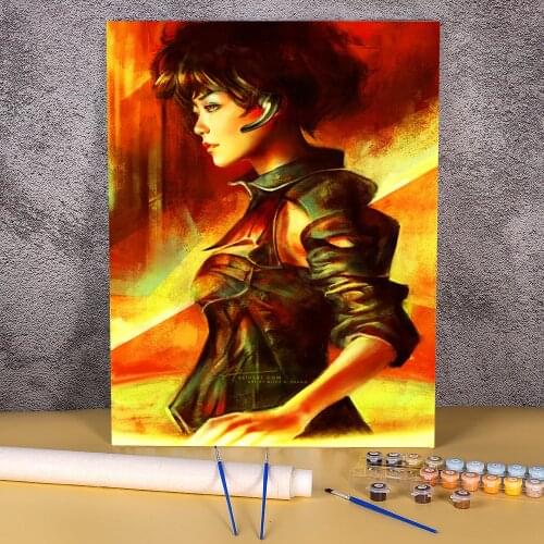 Portrait The Love Of An Android DIY Painting By Numbers Package Oil Paints 50*70 Painting On Canvas Decoration For Art