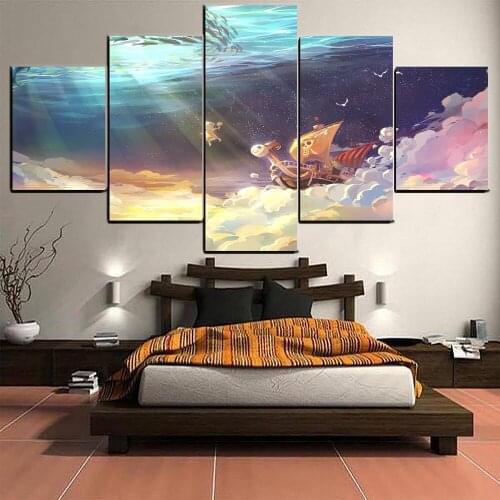 5Pcs Japan Anime One Piece Posters Canvas Print Paintings Decoration Modern Wall Art Home Decor Accessories Living Room Pictures