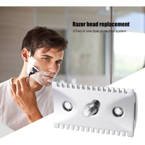 Long Handle Safety Ra zor Head Practical Replacement Cutting Head Men Beard Care Rustproof Household Tools for Shaver Accessory