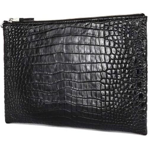 Yuee manufacturer Direct selling new male true crocodile bag business leisure large capacity male Hand bag men clutch bag