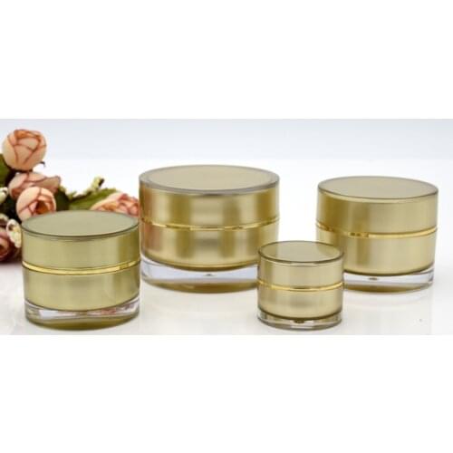 5/10/15/ 20/ 30g Wholesale Empty Cosmetic Packaging Golden Acrylic Face Cream/Eye Cream Jar Sample bottle Cosmetic Container