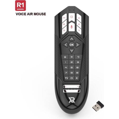 R1 ar mouse giroscópio inteligente controle remoto de voz sem fio 2.4g ir aprendizagem para g20s pro g30s android caixa tv h96 m