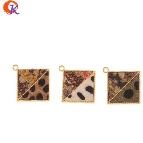 Cordial Design 30Pcs 24*24MM Jewelry Accessories/Pendant/Hand Made/Leopard Print Effect/Square Shape/DIY Charms/Earring Findings