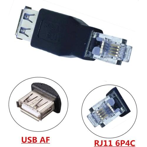 USB FEMALE RJ11 RJ12 4PIN NETWORK ADAPTER CONVERTER PHONE JACK AF 6P4C