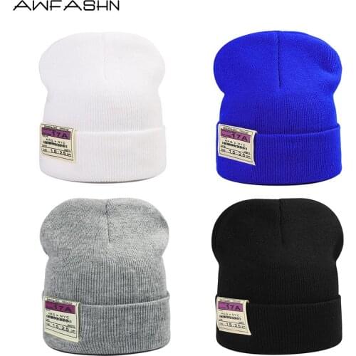 2021 Mens Hats Womens Hats Beanies Cap Winter New Solid Color Warm Fashion Hats Outdoor Adult Hats Trend Skull Hats for Female
