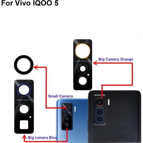 High quality For Vivo IQOO 5 Back Rear Camera Glass Lens test good For Vivo IQ OO 5 Replacement Parts IQOO5