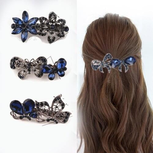 1PC Metals Crystal Hair Clips Rhinestone Flower Hair Pins Bow Knot Barrette Butterfly Hairgrips Women Girl Hairgrips Accessories