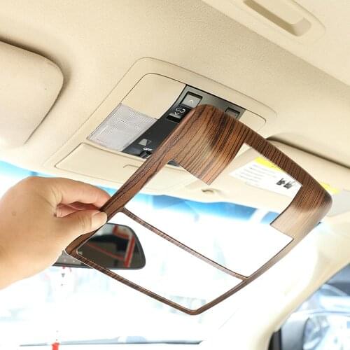 1pcs Pine Wood Grain ABS Plastic Car Roof Reading Lamp Frame Trim for Toyota Land Cruiser Prado FJ150 150 2018 Model Accessories