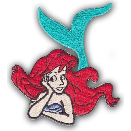 10pcs/lot Large Mermaid Embroidery Patches Clothing Decoration Shirt Biker Accessories Sea Diy Iron Heat Transfer Applique