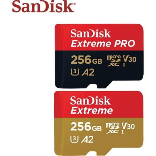 100% Original SanDisk Memory Card Extreme PRO SDQXP V30 256GB High Speed Extreme Micro SD Card U3 A2 UHS-I Memory Card
