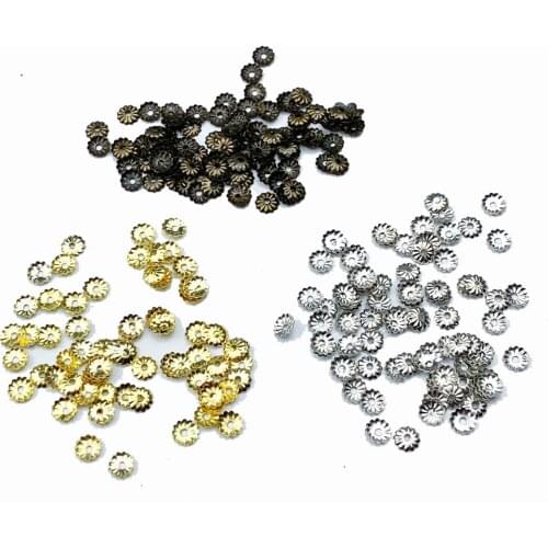 200pcs 5mm Bead Caps Clover Filigree Bead End Cap Cone Jewelry Making Components finde