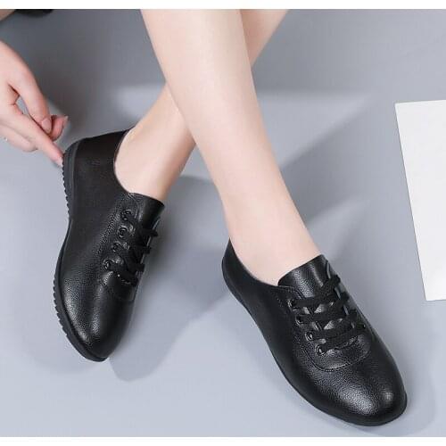 2021 Fashion Female Shoes Without Heels Women Casual Leatherette Shoes Wearable Non-slip Woman Flats White Shoes chaussure femme