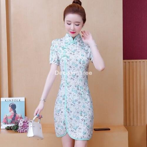 2021 chinese dress women qipao dress vintage cheongsam set satin dresses elegant female chinese dress elegant party dress