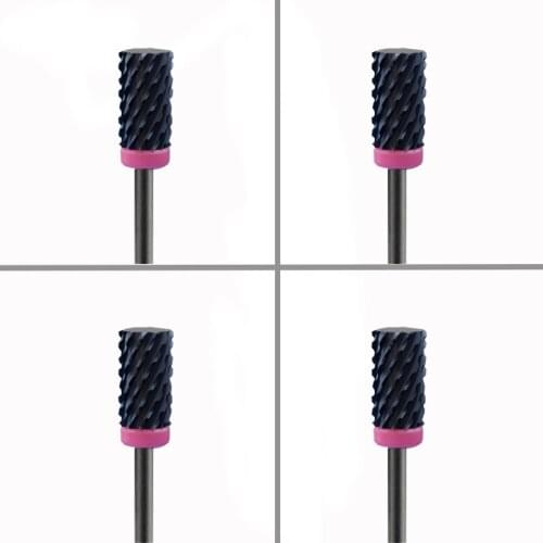 4pcs Black Ceramic Nail Drill Bit - Large Barrel Bit - 3XC