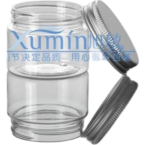 50ml clear PET jar, Pill Container Plastic Medicine Box with silver aluminum Cover, 50g cream Jar Food Grade Material PET Jar