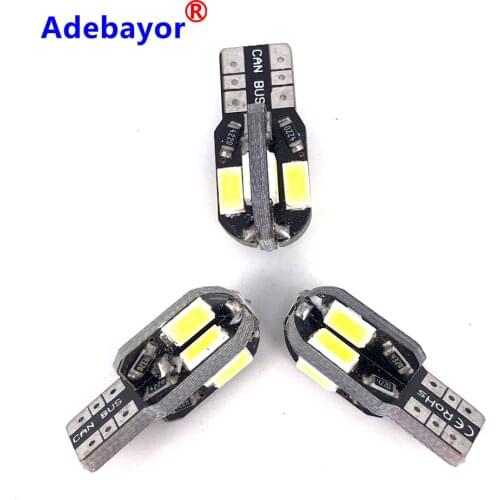 500pcs T10 LED W5W 8 SMD 5730 Led 5630 Canbus NO ERROR LED Car Light Auto Wedge Lamp Parking Bulb 12V white