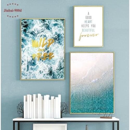 900D Seascape Picture Canvas Painting Wall Pictures For Living Room Poster Nordic Wave Posters And Prints Wall Pictures NOR075