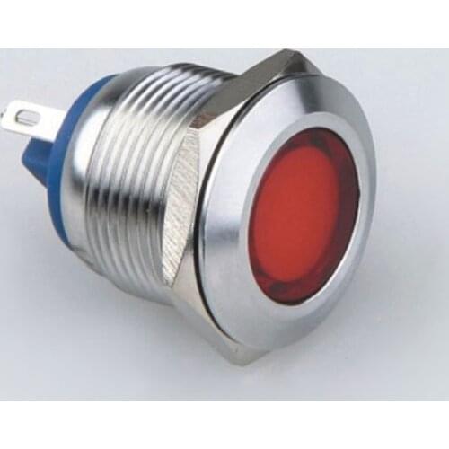 ABBEYCON 19mm led indicator stainless waterproof flat round IP67 LED signal pilot light