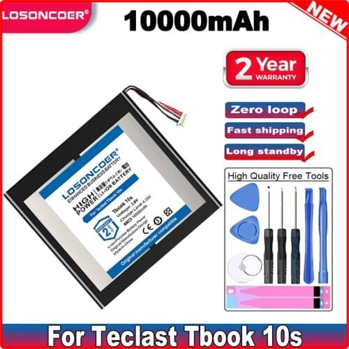 LOSONCOER 10000mAh Battery For Teclast Tbook 10s Tbook10s Tablet PC Batteries