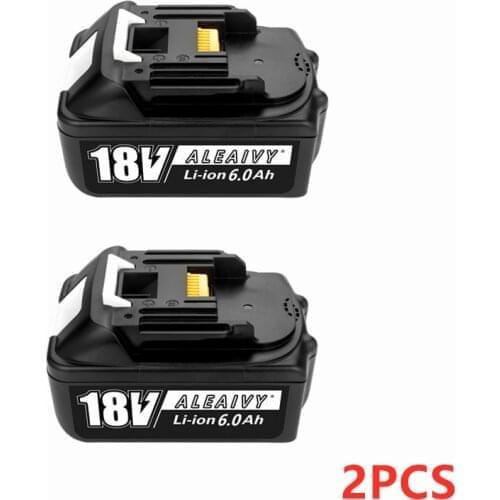 2 PACK 18V 6000mAh Rechargealbe Battery for Makita 18V BL1830B BL1860B BL1840B BL1815 LXT-400 Latest Version Balance Charging